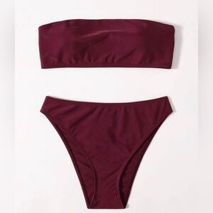 NEW Woman’s maroon two piece swimsuit size XL!!